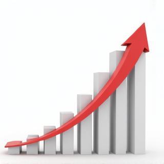 Graph showing upward trend, symbolizing success and results.